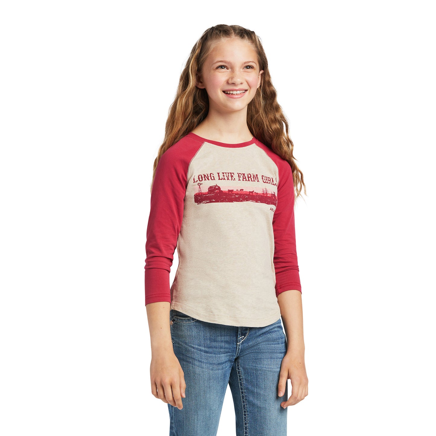 10039502 Ariat Girls REAL Long live cowgirls LS Tee