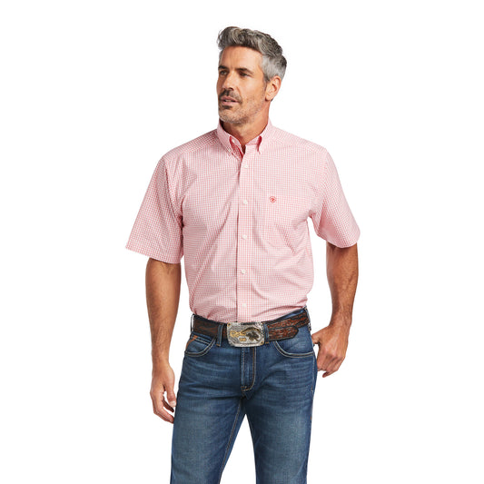 10039750 Ariat Mens Poppies Pink S/S Shirt