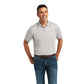 10039796 Ariat Men's Logo Fitted SS Polo  Silver Lining