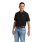 10039798 Ariat Men's Logo Fitted SS Polo Black