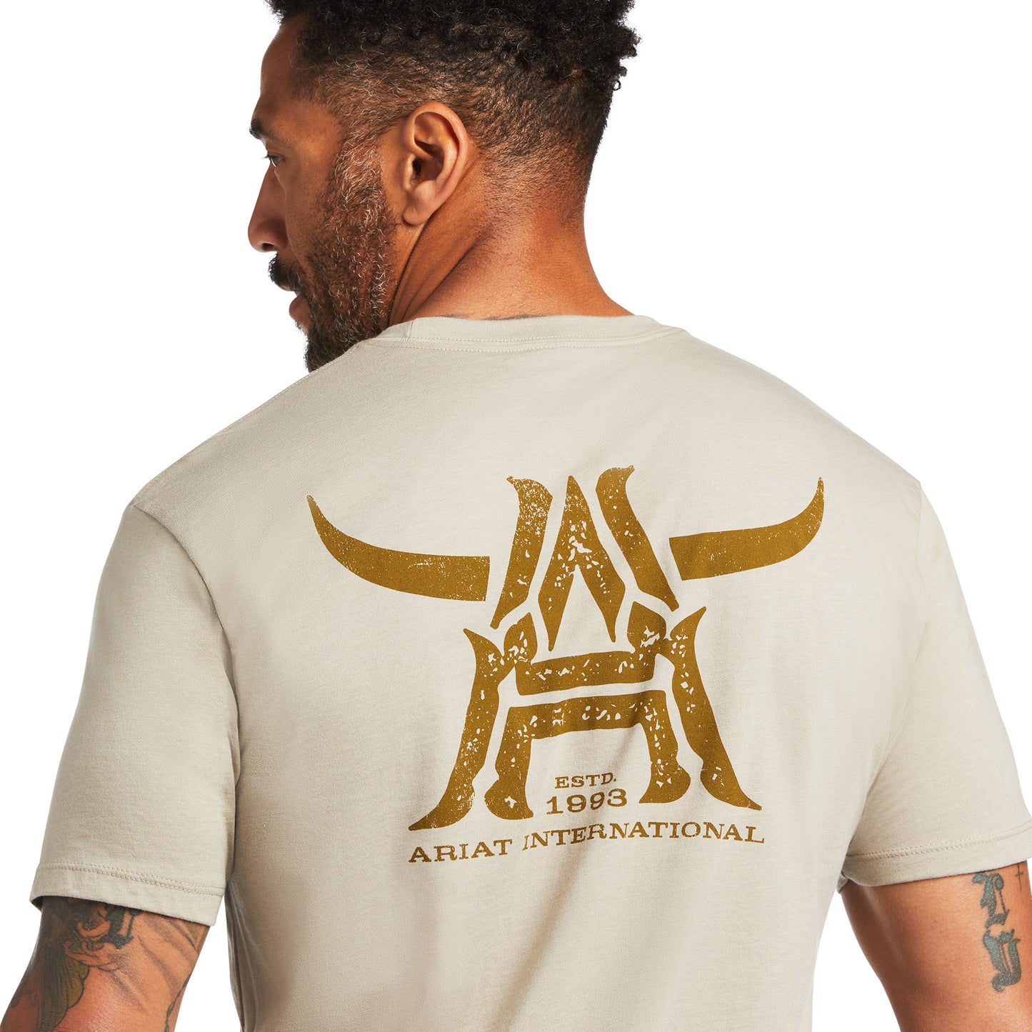 10039925 Ariat Men's Longhorn Khaki Heather