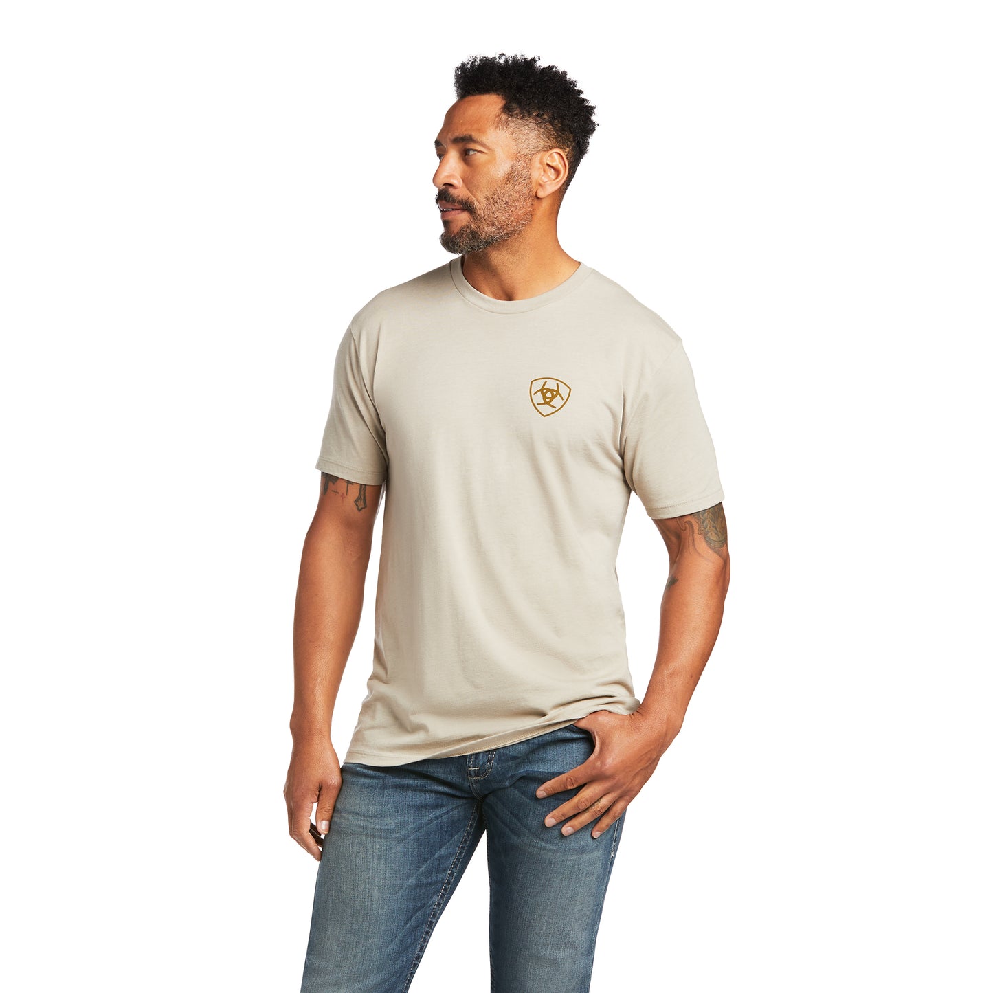 10039925 Ariat Men's Longhorn Khaki Heather