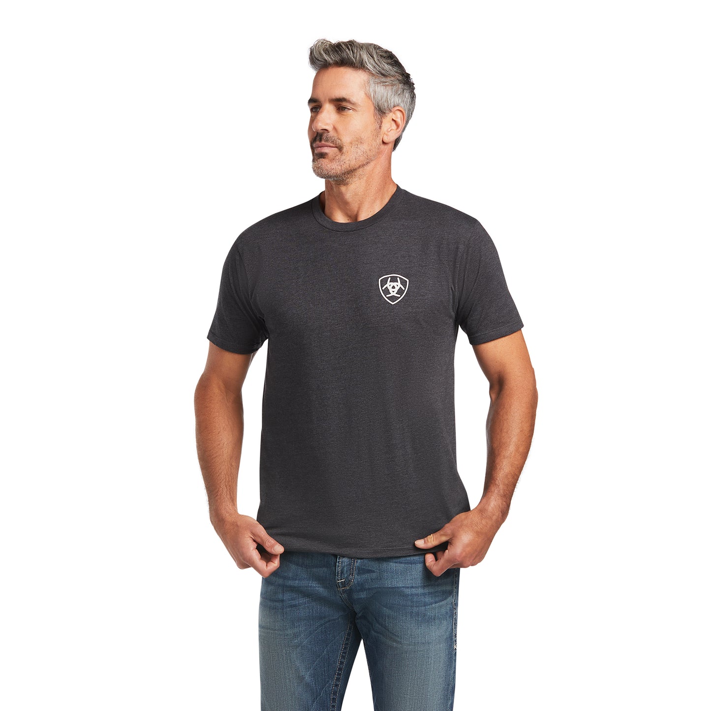 10039930 Ariat Men's Farm Tee Charcoal Heather