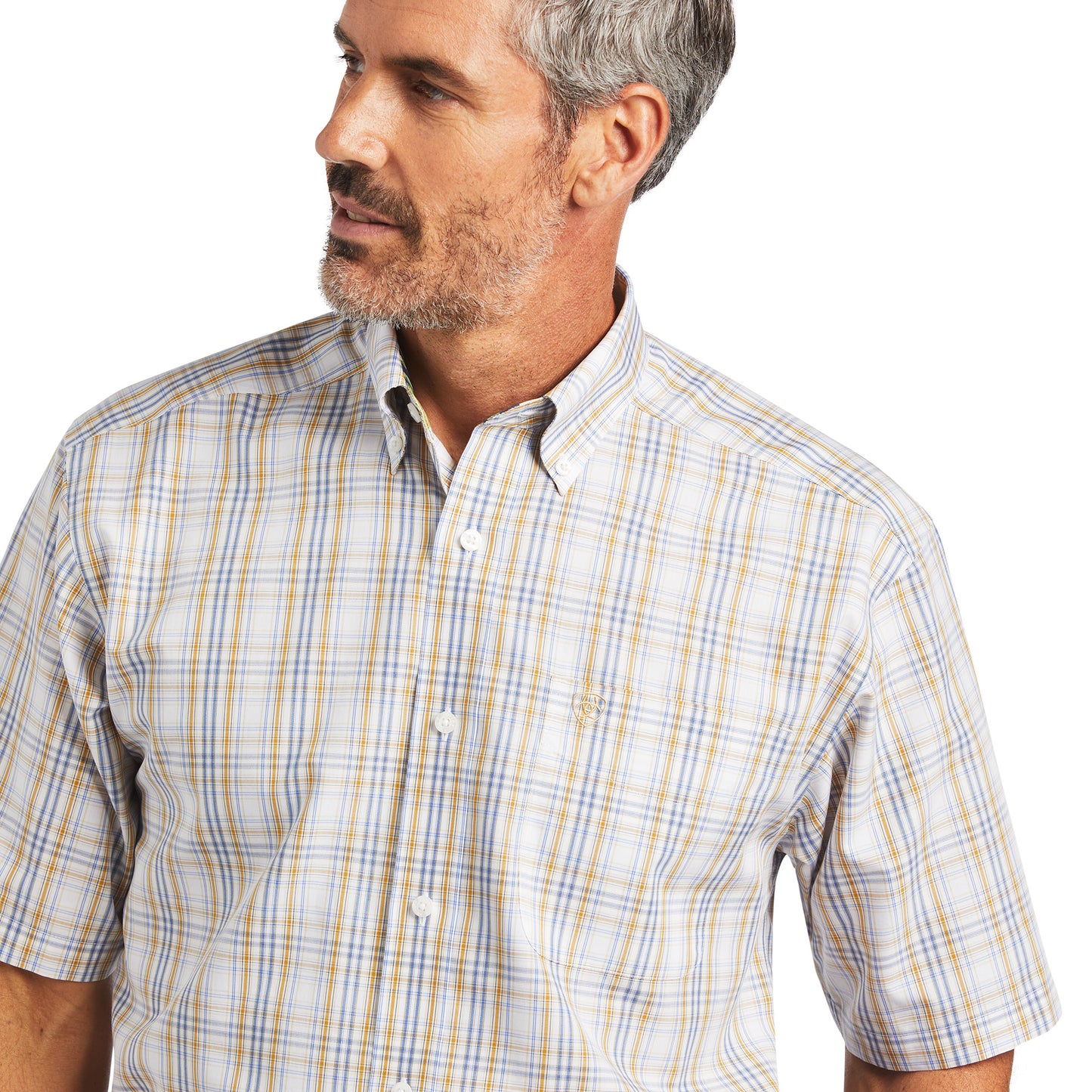 10040697 Ariat Mns WF Evander Classic SS White Shirt