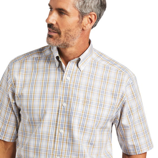 10040697 Ariat Mns WF Evander Classic SS White Shirt