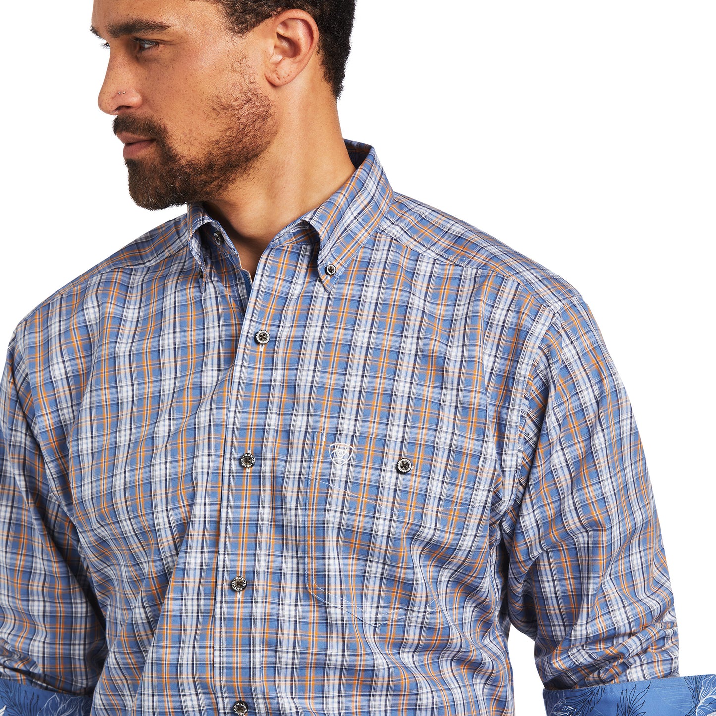 10040715 Ariat Mns Relentless Bakelite Blue LS Shirt