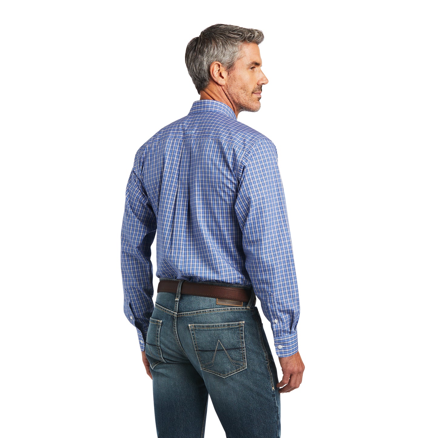 10040723 Ariat Mns Ezrah Fitted LS Shirt Reykjavik Blue