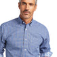 10040723 Ariat Mns Ezrah Fitted LS Shirt Reykjavik Blue