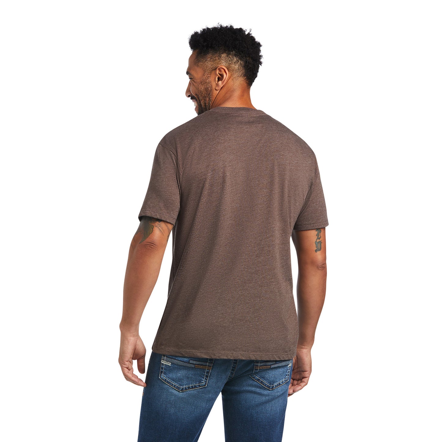 10040866 Ariat Mens Brown Tractor Tee