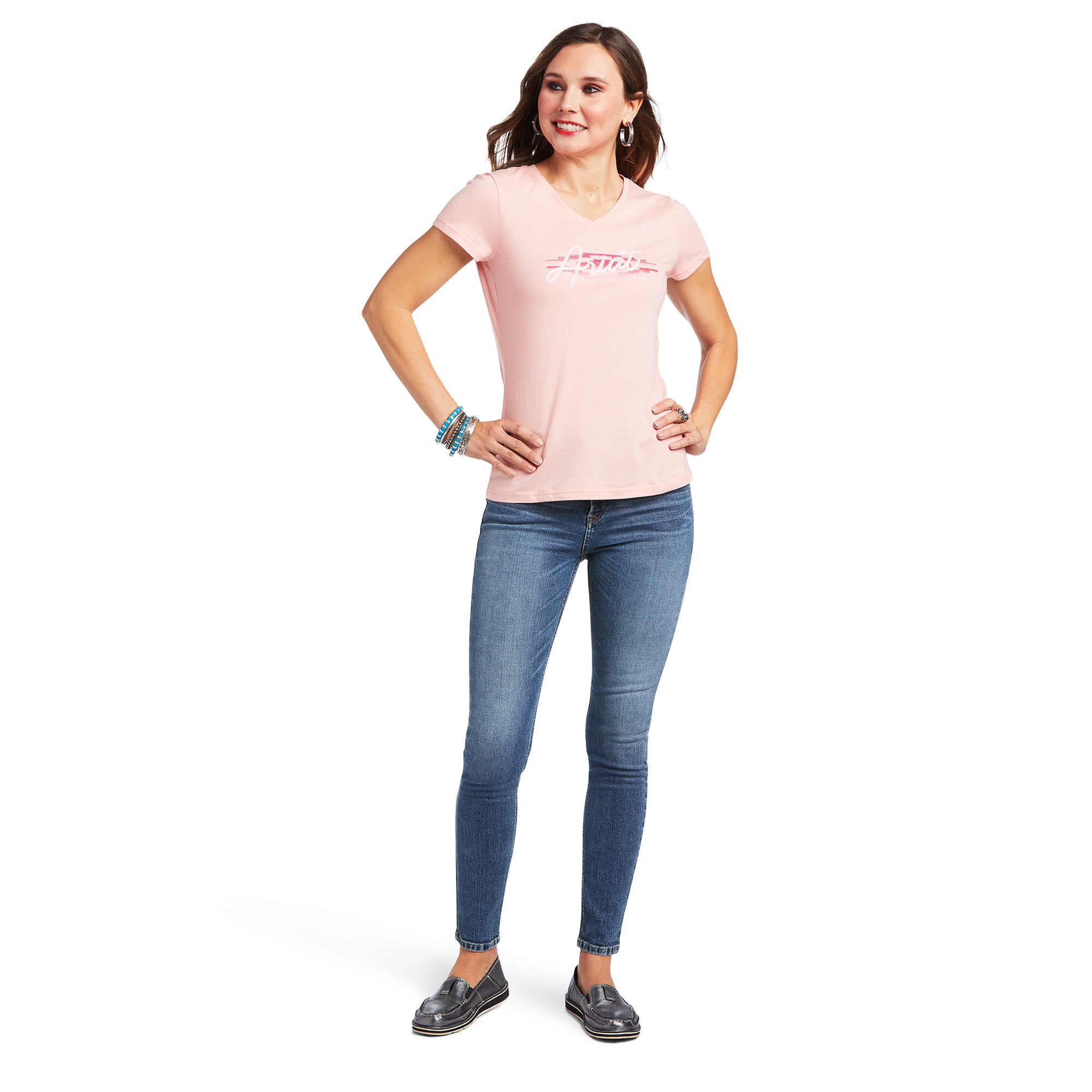 Script Fit 10039788 Ariat Wms Real Logo Script Fit Tee Pink – RAYVIEW
