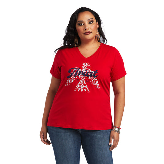 10040534 Ariat Wms Firdbird SS Tee Salsa