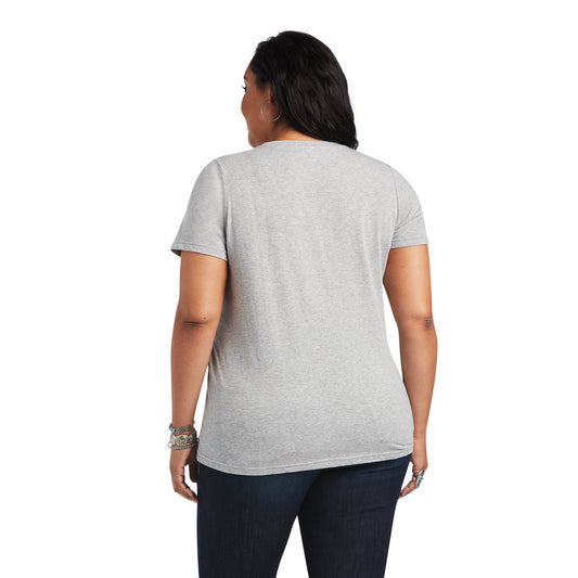 10040535 Ariat Wms Tribal Lore SS Tee Heather Grey