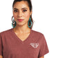 10040621 Ariat Wms Longhorn ss Tee Russet