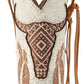 10044434 Ariat Womens Round up Southwest Stretchfit Barn Brown/ Crackled White