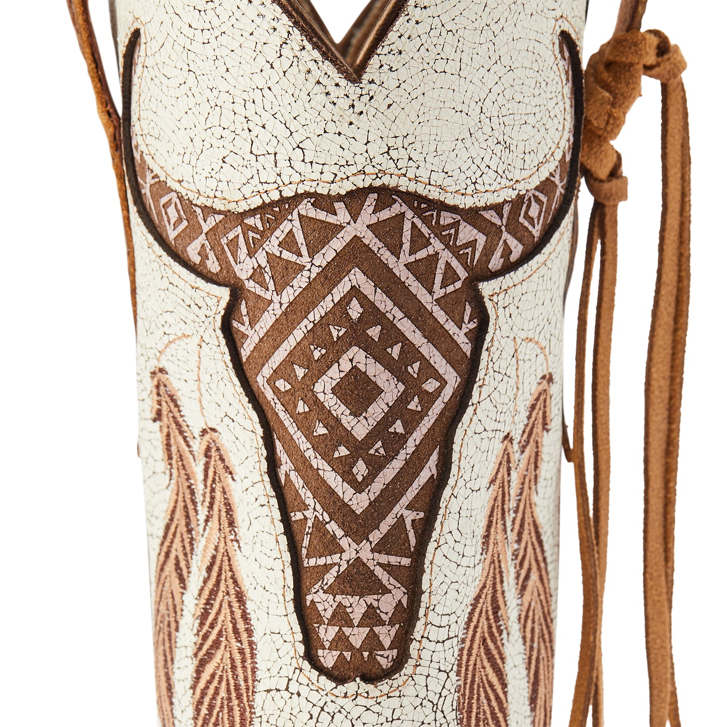 10044434 Ariat Womens Round up Southwest Stretchfit Barn Brown/ Crackled White