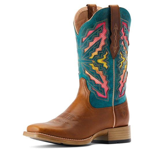 10044443 Ariat Women's Laney Venttek 360 Toffee/ Teal Blue