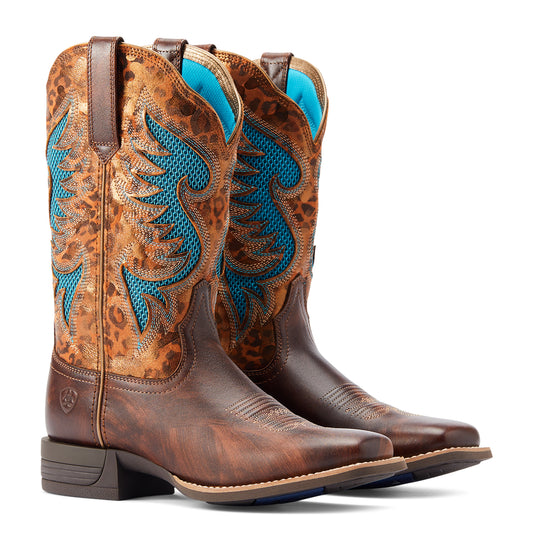 10044506 Ariat Women's Pinto Venttek 360 Yukon Brown/ Gilded Leopard