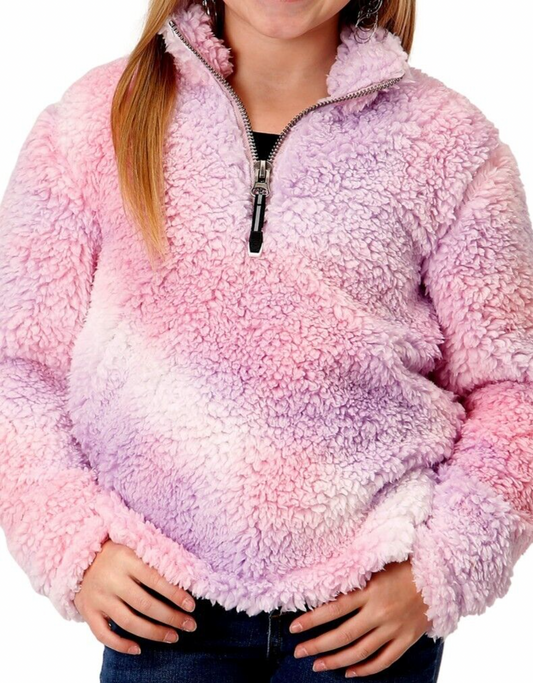 03-298-0250-6173PU Roper Girls Fleece Pullover Print Purple