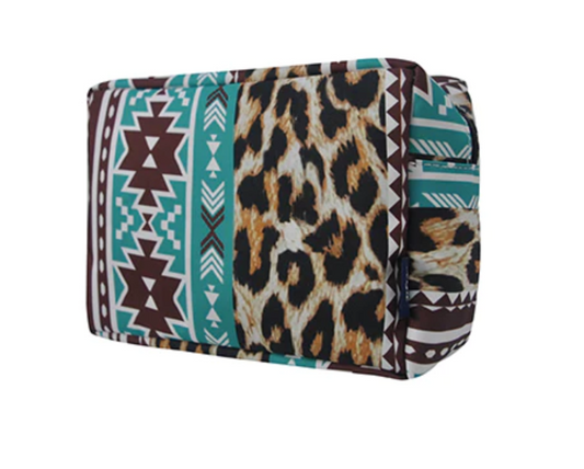 AZL613-BLK Tribal Cheetah Large cosmetic case