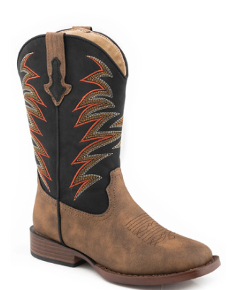 09-019-1900-2992 Roper Big Kids Tan/Black Clint Boots