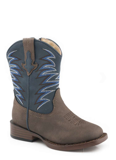 09-018-1900-2993 Roper Kids Brown/Navy Clint Boots