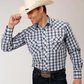 1-01-0101-3053 Roper Mns L/S Blue Plaid Shirt