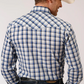 1-01-0101-3053 Roper Mns L/S Blue Plaid Shirt