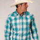 3-01-278-4046 Roper Mens L/S Shirt Plaid Blue
