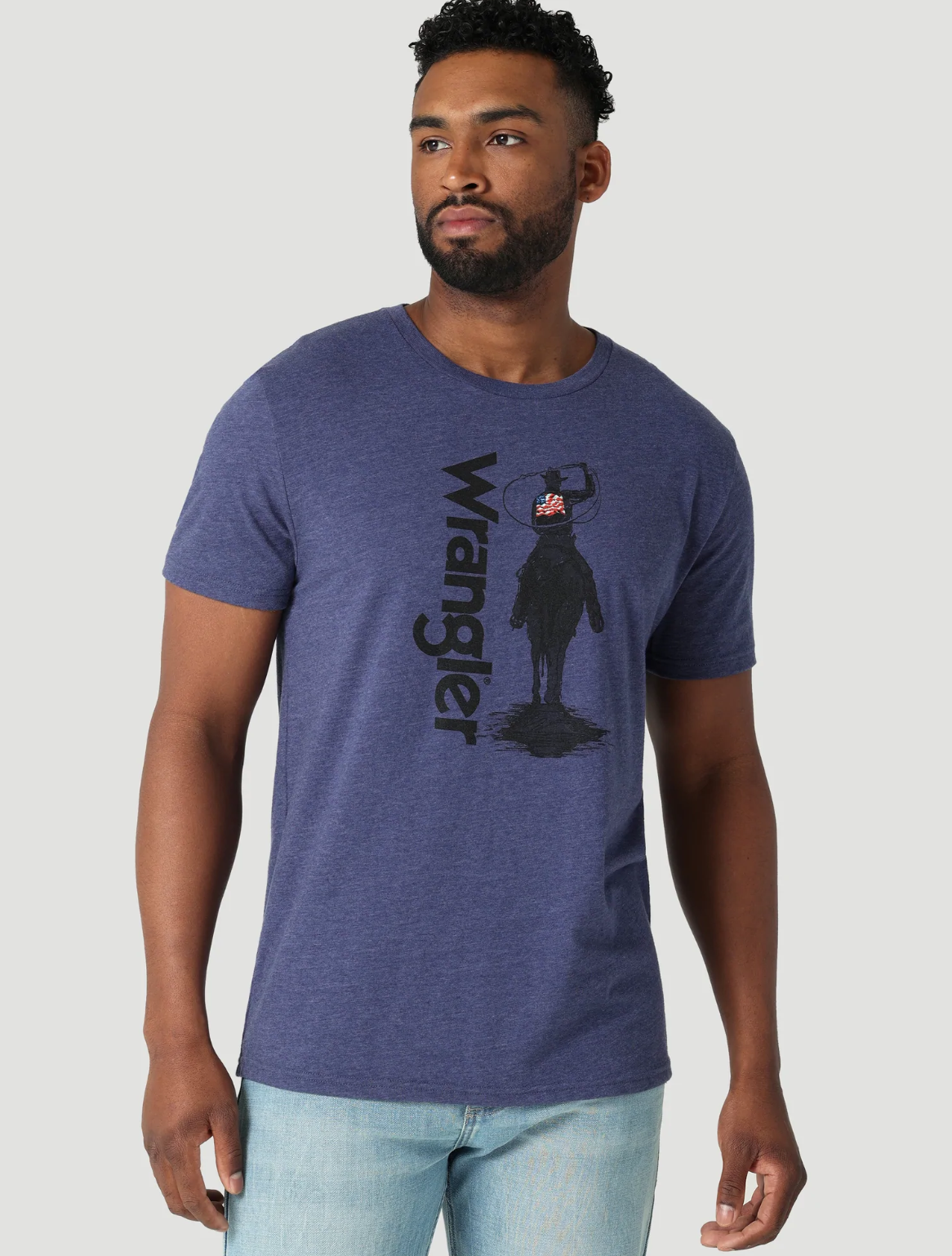 112315045 Wrangler USA Logo Tee Navy