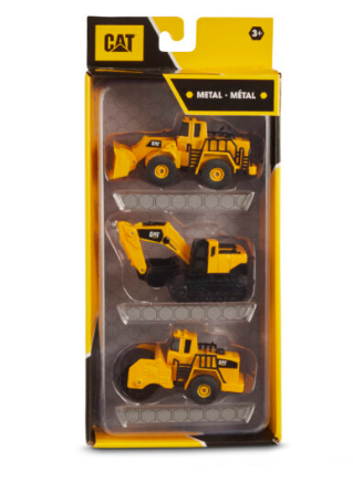 Cat 3 Piece Metal Mini Machine Pack