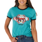 112317132 Wrangler Wmns Teal Bison T-Shirt