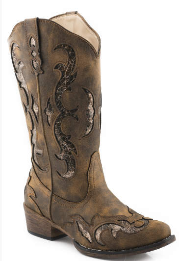 09-021-1566-3022 Roper Wmns Riley Flextra Glitter Brown Boots