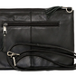 B70030 London Double Zipper Cowhide Handbag BLK/WHT