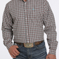 MTW1105427 Cinch Mns Turquoise Plaid L/S Shirt