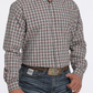 MTW1105427 Cinch Mns Turquoise Plaid L/S Shirt