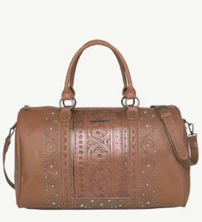 MW1067-5110BR Montana West Floral Embossed Travel Bag