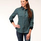 03-050-0590-6103 Roper Wms Black Aztec L/S Shirt