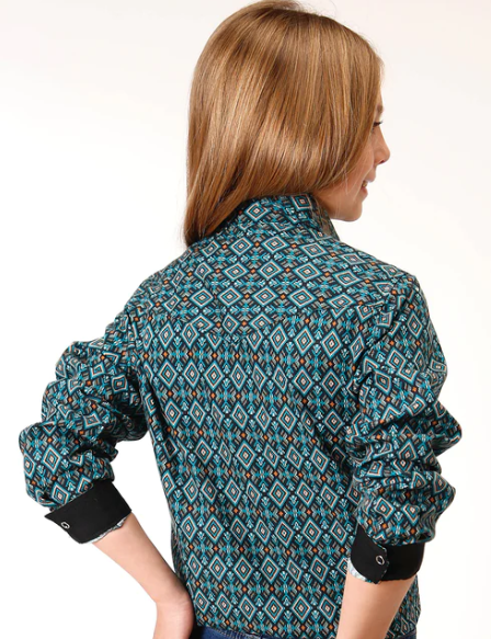 03-080-0064-0775 Roper GLS Black Aztec L/S Shirt