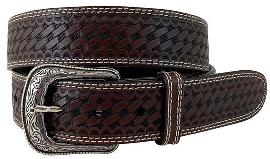 9557500 Roper Mns Belt Leather Weave Basket