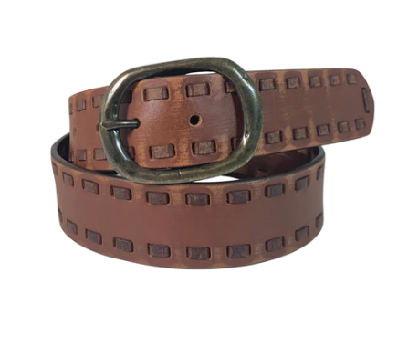 9645300B Roper Wms Sanded Distressed Brown Belt