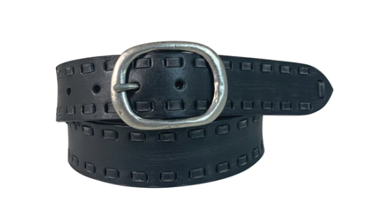 9645300K Roper Wms Sanded Distressed Black Leather Belt