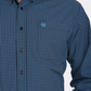 MTW1105439 Cinch Men's Plaid Button down Shirt - Navy/Turquiouse
