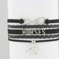 JB180BK Brigalow Black Leather I Love Horses Bracelet