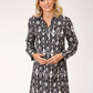 03-057-0590-7018 Roper Wms West Collection LS Dress Black Print