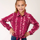 03-080-0590-6086 Roper Gls Star Collection LS Purple Shirt