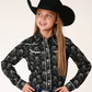 01-080-0086-0705 Roper Gls Special Collection LS Black Print Shirt