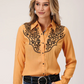 03-050-0565-1037 Roper Wms West Collection Soild Yellow LS Shirt