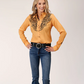 03-050-0565-1037 Roper Wms West Collection Soild Yellow LS Shirt
