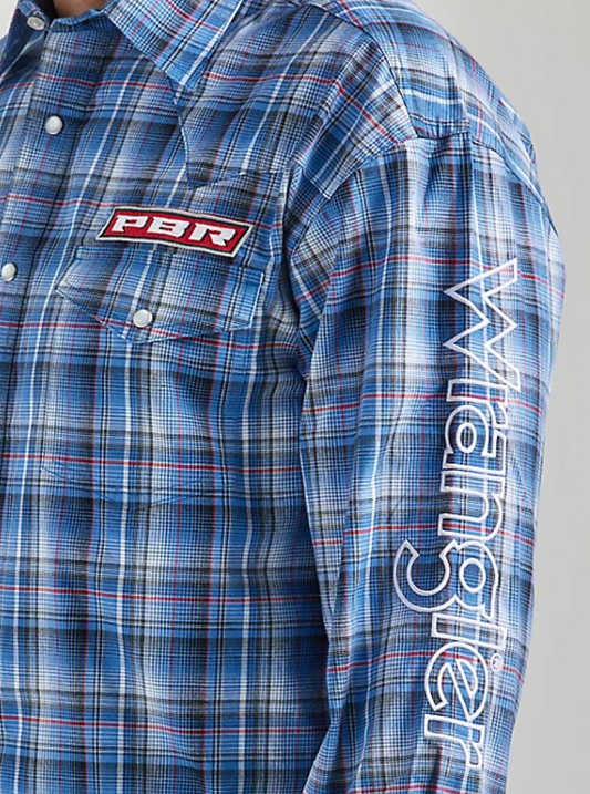 112324696 Wrangler men's USA PBR Snap Pocket LS Shirt