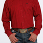 MTW1105460 Cinch Mens Button Down Red LS Shirt